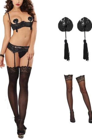 Women Sexy Lingerie Push Up Half Cup Bra Mini Plaid Skirt Babydoll Cosplay Costume Role Party Outfit Naughty Uniform