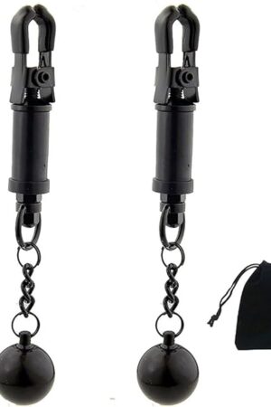 Weighted Nipple Clamp Stainless Steel Breast Clips with Chain Nipple Clip Weights Ball Adjustable Non Piercing Nipple Jewelry Adult Flirting Sexy Toy