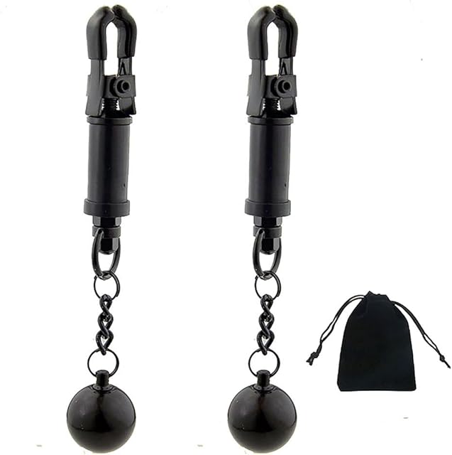 Weighted Nipple Clamp Stainless Steel Breast Clips with Chain Nipple Clip Weights Ball Adjustable Non Piercing Nipple Jewelry Adult Flirting Sexy Toy