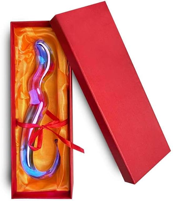 Fantasy Glass Dildo Crystal Anal Knot Dildo Clear Sex Toy, 71" Cute Anal Toys with Streamline Desgin for Beginners, Collectable Pleasure Wand for Women Men