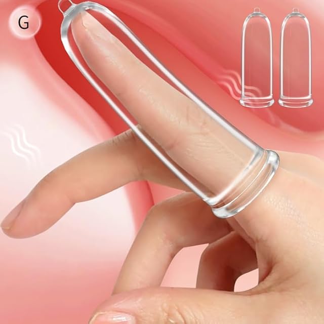 2pcs Transparent Finger Condoms,Adult Finger Sleeves?G-Spot Clitoral Vagina Anal Nipple Stimulation?Sex Toys for Adults Women Men Couples