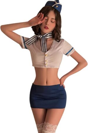 Female Stewardess Cosplay Lingerie Suit Sexy Cute Flirting Costume