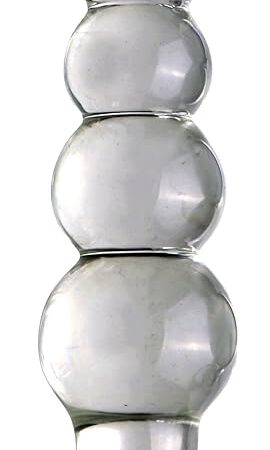 Glass Penis Pleasure Wand Anal Plug,Crystal Glass Anal Plug Transparent Anal Beads with Round Base G Spot Stimulation Massager Pleasure Wand Penis Masturbation Anal Sex Toys for Men Women (M)