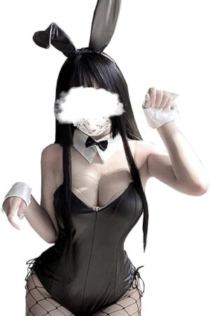 Women Bunny Costume Adult Anime Cosplay Lingerie Goth Sexy Bunny Suit Bodysuit Outfit For Halloween Rave Easter Club