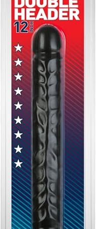 Doc Johnson Classic - Jr. Veined Double Header - 12 Inch - Double-Sided Dildo - Black (0212-03-AM)