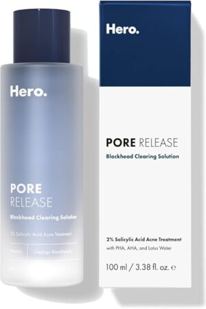 Hero Cosmetics Pore Release Blackhead Clearing Solution - Exfoliating Toner Featuring BHA, PHA, AHA and 2% Salicylic Acid (100 ml)