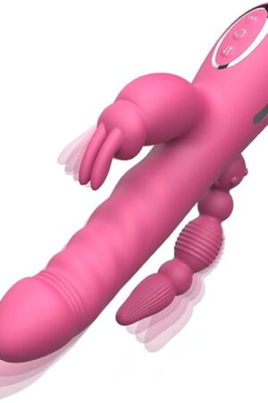 3 in 1 G-Spot Rabbit Dildo Vibrator Adult Erotica with 10 Vibrations and 10 Stretch Modes - Silicone Waterproof Rechargeable Clitoral Vaginal Stimulation Massager