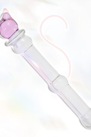 Glass Anal Plugs Anal Beads Cute Clear Butt Plugs Crystal Dildo Female for G-spot Massage Adult Sex Toys for Couples (M)