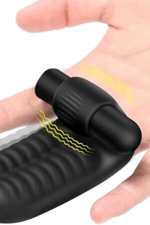 Finger Vibrator Adult Sex Toys for Women, Silicone G spot Clitoris Vibrator, Finger Masturbator Vagina Anal Stimulator Sexual Pleasure Tools, Mini Vibrator Female Sex Toys (Black)