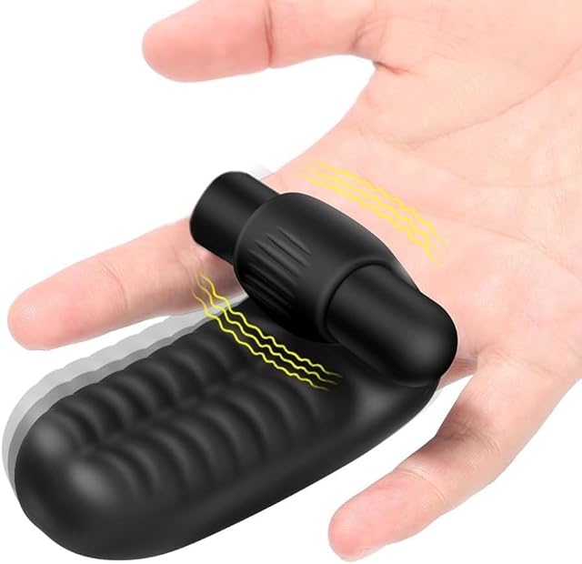 Finger Vibrator Adult Sex Toys for Women, Silicone G spot Clitoris Vibrator, Finger Masturbator Vagina Anal Stimulator Sexual Pleasure Tools, Mini Vibrator Female Sex Toys (Black)