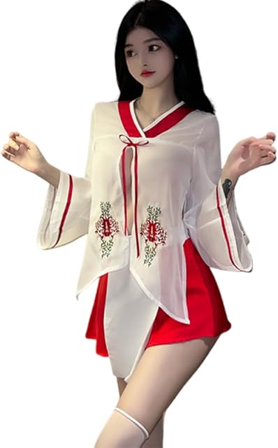 Women's cosplay Japanese kimono pajama print perspective Halloween dress lingerie