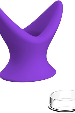Hollow Butt Plug with Base Silicone for Stretching and Rectal Expansion Anal Tunnel Plug for Enema and Prostate Massage Sex Toy (M)