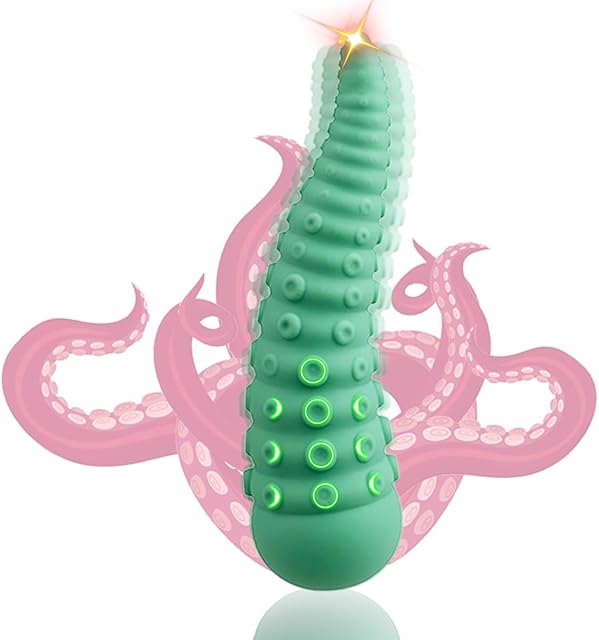 Fantasy Octopus Tentacle Vibrating Dildo Adult Sex Toy,Stimulating G-spot Anal Plug Green's Vibrator 10 Powrful Modes,Prostate Massager Masturbator Sex Toys for Women Men Massager Game Pleasure