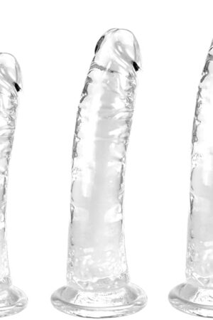 Clear Suction Realistic Dildo Set - 3 Sizes(small6.4'',big7.4'', huge9.6'') for Anal and Vaginal Pleasure - Perfect for Beginners to Advanced Users Lifelike Penis