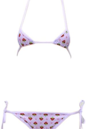 Women Lingerie Mini Bikini Strawberry lace up Underwear Set Anime Role Play T-String Bikini