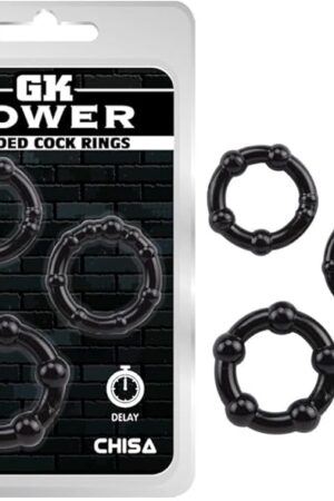 Generic MarcoPolo Power Beaded Cock Rings in 3 Sizes - Smooth Stretchy - Great Fit - Enhanced Stamina - Male Enhancement Sex Toy for Men & Couples - 100% Phthalate Free - Black