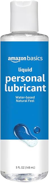 Amazon Basics Liquid Water Based Lube, 5 Fluid Ounce, Natural Feeling Personal Lubricant, Easy to Clean, Toy Friendly, Condom Compatible, 1 Pack