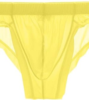 Women's Ice Silk Mesh See Through Bikini Thongs Low Waist Breathable Soft Stretch Briefs Solid Seamless Underwear