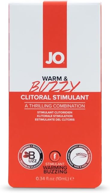 JO Warm & Buzzy Clitoral Gel Water Based Warming Clitoral Stimulant Gel for Women, Tingling Sensation 10 mL