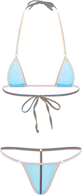 Women's Mesh See Through Extreme Micro Bikini Set Sexy Lingerie Brazilian Swimsuit