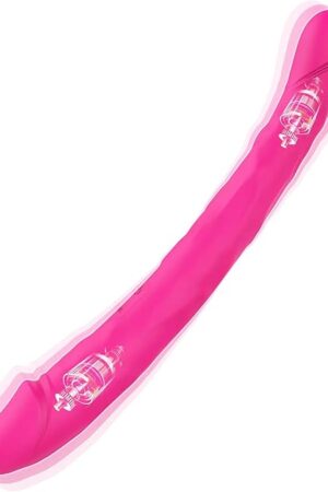 Double Ended Dildo Vibrator Silicone Realistic Dildos with 9 Vibration Modes G-spot Stimulation Prostate Massager Vibrating Anal Sex Toys for Women Men and Couples