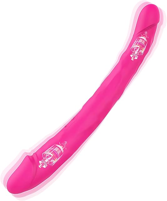 Double Ended Dildo Vibrator Silicone Realistic Dildos with 9 Vibration Modes G-spot Stimulation Prostate Massager Vibrating Anal Sex Toys for Women Men and Couples