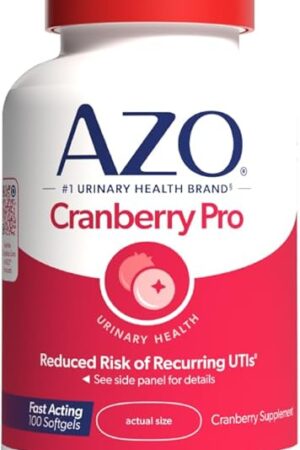AZO Cranberry Pro, Cranberry Pills for Women & Men, 600mg Pacran, Made with Concentrated Whole Fruit Cranberry Powder to Help Cleanse and Protect The Urinary Tract*, Sugar Free, Non-GMO, 100 Softgels
