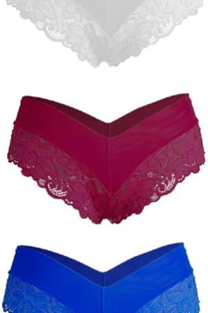 Women Cheeky Lace Hipster Panties Underwear Sexy Lingerie 3 Pack