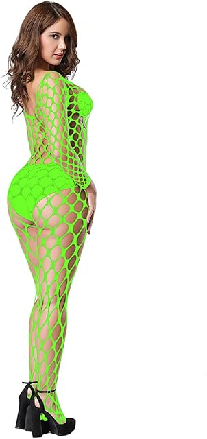Women Sexy Fishnet Bodysuit Mesh Bodystockings One Piece Teddy Lingerie Nightgown