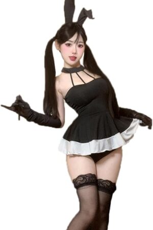 Women Bunny Costume Cute Bunny Girl Suit Women's Rabbit Costume Senpai Cosplay Sexy Bunny Bodysuit Dress