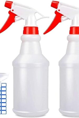 JohnBee Empty Spray Bottles (16oz/2Pack) - Adjustable Spray Bottles for Cleaning Solutions - No Leak and Clog - HDPE spray bottle For Plants, Pet, Vinegar, BBQ, and Rubbing Alcohol
