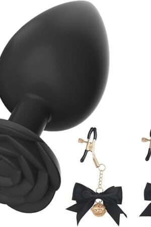 Wearable Bullet Silicone Butt Plug Adjustable Bow Bell Nipple Clamp Couple Pleasure Anal Sex Toy