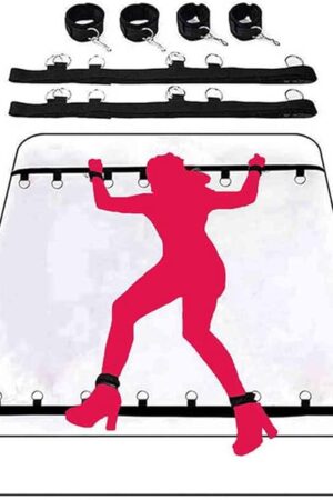 BDSM Bondage Restraints Spreader Bar Sex Tie Downs Under Mattress for King Bed Restraints Kit for Couples Queen Size Bed Straps Adult Play Blindfold and Hand Ties Sex Hand Cuff for Bedroom Sweater