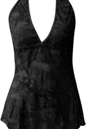 Women Lingerie Sexy Sleepwear Lace Chemise Nightgown See Through Teddy Babydoll Nightwear for Sex Naughty Play