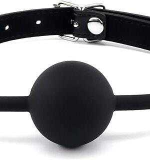 Bondage Toys Open Mouth Silicone Ball Gag for Sex, BDSM Bondage Restraints Sex Gag Muzzles (Black-2)