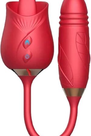 Generic 2024 Rose Viboator Stimulator Licking Sucking 10 Speed Adult Tools for Women Quiet Birthday Gift Fast Charge Waterproof Waterproof, Dual Motor-BZ115, Red