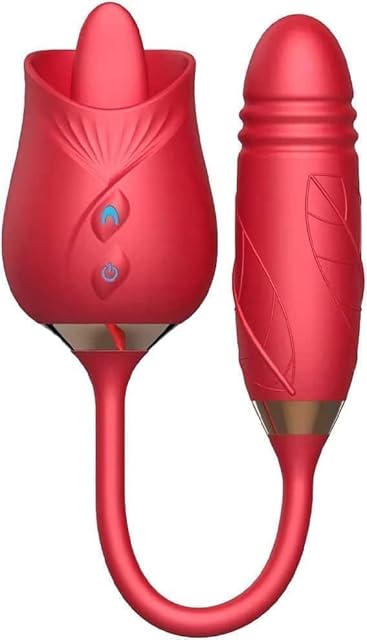Generic 2024 Rose Viboator Stimulator Licking Sucking 10 Speed Adult Tools for Women Quiet Birthday Gift Fast Charge Waterproof Waterproof, Dual Motor-BZ115, Red