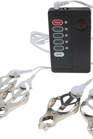 Electric Nipple Clamps, Electric Shock Nipple Clips, Adjustable Current Level Electric Sex Toys for Women Nipple Stimulator for Female (4 Breast Clamps)