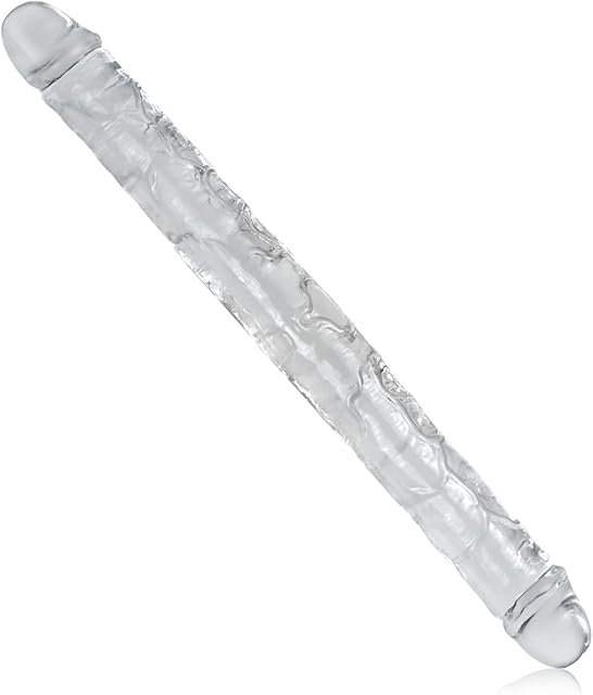 FST Double Ended Dildo Transparent Realistic Dildo with Lifelike Penis Vein Texture G Spot Stimulator Vaginal Dialators for Prostate Massage Sexual Stimulation Device for Lesbian and Gay Couples 13In