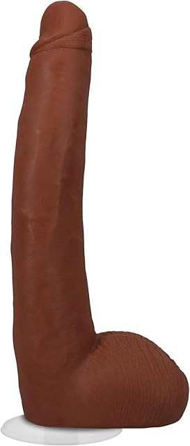 Doc Johnson Signature Series - Alex Jones - 11 Inch Realistic ULTRASKYN Dildo with Removeable Vac-U-Lock Suction Cup - F-Machine & Harness Compatible - for Adults Only, Caramel