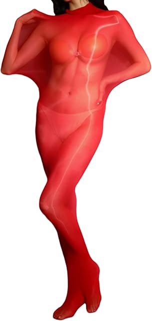 Body Stockings for Women Nylon Sexy Sheer Bodystocking Dress Oily Pullover Full Body Bodysuit