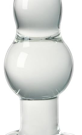 FST Graduated Anal Beads Sex Toys for Men Women and Couples, Glass Butt Plug Gourd Shape Anal Trainer Transparent (XL)