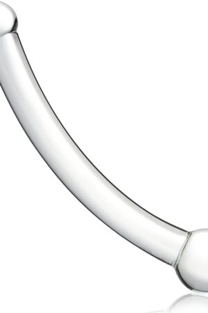 Double Ended Realistic G Spot Dildo 7.87Inch Clear Glass Penis with Different Size Ends Double Wand Adult Sex Toy for Men Women Lesbian Gay