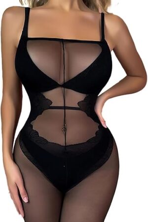 Women Sexy Full Bodystockings One Piece Bodysuit Teddy Lingerie