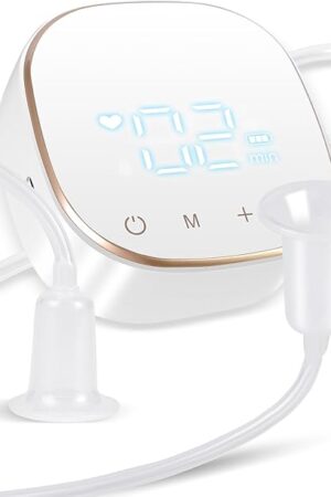 Electric Nipple Inverted Corrector Sunken Short Nipples Sucker Correction Puller Breastfeeding Pump LED Touch Screen Rechargeable Portable for Women&Men - White