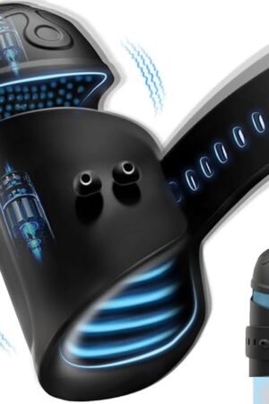 360? Full Wrapping & Waterproof Vibrating Male Masturbator, Adjustable Buckle Male Penis Vibrator with 10 Vibration for Glans Training Prolong Endurance, Double Motors Male Sex Toy for Men Pleasure