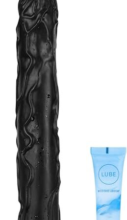 14-Inch Realistic Big Black Dildo Sex Toy, Skin-Like Huge Thick Dildo with Strong Suction Cup for Hands-Free, Lifelike Silicone Sex Toys for Vagina Anal Stimulation