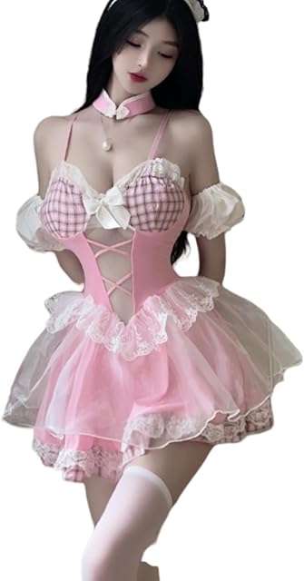 French cute anime lingerie, beautiful and sexy girl maid costume, role-playing costume