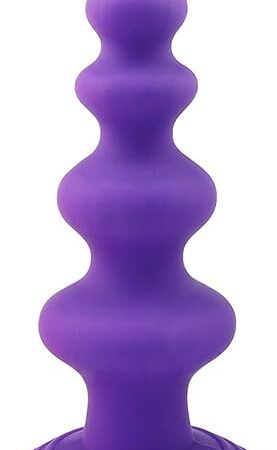 Anal Bead Butt Plug Trainer,Super Long Thick Anal Beads Butt Plugs with 5 Gradual Large Bead,Strong Suction Cup Butt Plug Sex Toys Prostate Massage Anal Trainer Dildo for Women Men(Purple)