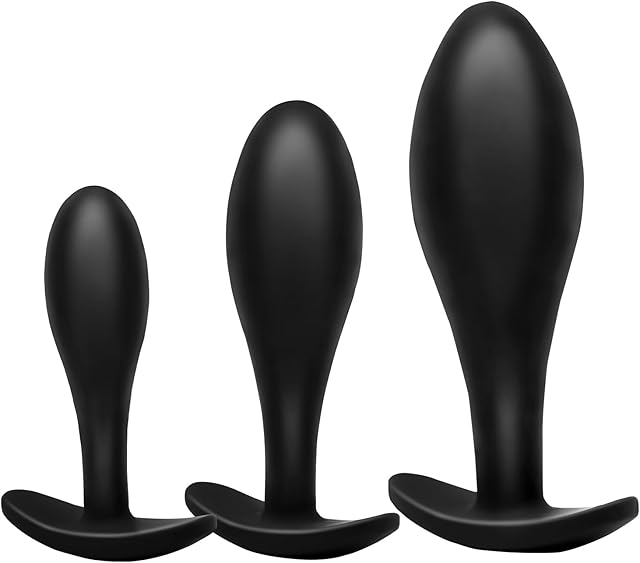 Anal Plug Anal Sex Toys,3pcs Butt Plug,Silicone Anal Toys,Anal Training Kit,Adult Sex Toys Games Butt Plug,Easy Insertion for Beginners Advanced Users with Flared Base Prostate Sex Toys